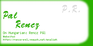 pal rencz business card